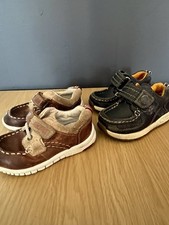 Clark’s Boys’ Shoes Size 4F Bundle.  Tan Pair And Navy Pair.