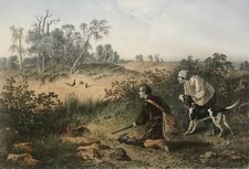 Pheasant Hunting English Setter Dog Birds Walker 56 cm by 44.5 cm 19th Century