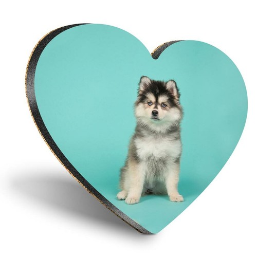 Heart mdf coasters pomsky - heart,