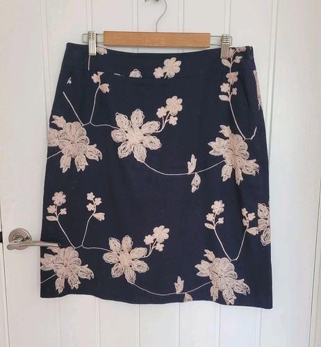 Laura ashley skirt uk14 navy - skirt,