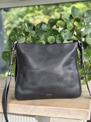 Fossil black - black, leather
