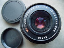 nice Carl Zeiss Jena 35mm f2.4 Flektogon lens - Red MC .  M42 screw mount works