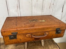 Rare Antique Drew & Sons Leather Suitcase Picnic/Old Motoring Luggage Etc