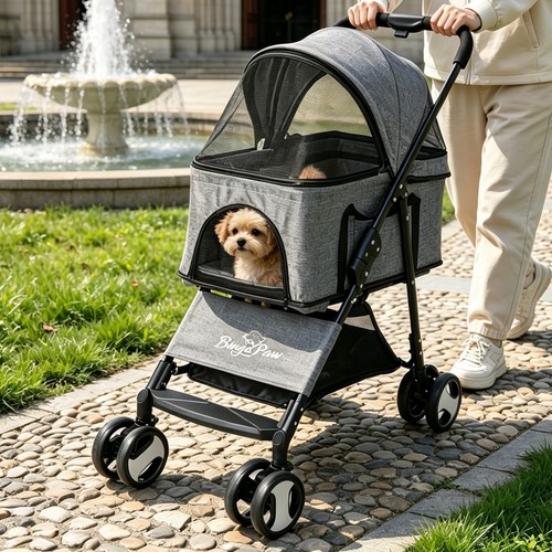 Rolling wheeled dog stroller - dog,