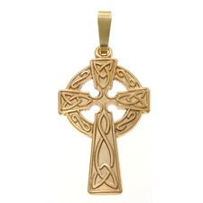 9ct Gold Celtic Cross Pendant Charm with Jewellery Presentation Box