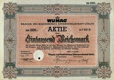 Wumaggon- und Maschinenbau AG Görlitz, 1937 (1,000 RM)