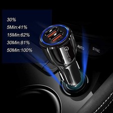 Fast Car Charger 2 USB Port Cigarette Lighter Socket Adapter For Samsung iPhone