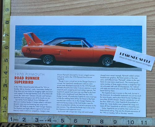 Plymouth road runner superbird - plymouth,