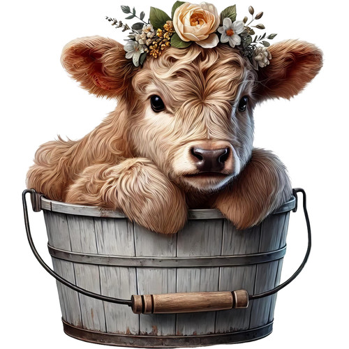 Highland calf bucket vinyl - in,