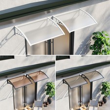 Curved Shielded Awning Front Door Canopy Rain Shelter Front Back Porch Window UK