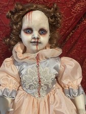 OOAK Creepy Horror Porcelain Doll Bloody Face & Feet Ballerina 20” 