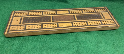 Vintage inlaid wooden - inlaid, cribbage