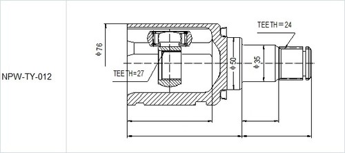 Inner joint left toyota - cv,