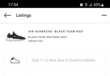 Nike Air Huarache Uk10. 5