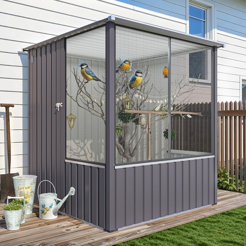 Outdoor walk parrot aviary - walk-in,