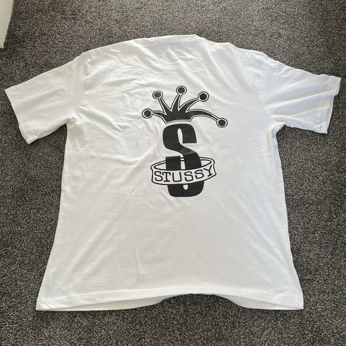 Stussy white graphic logo - logo, crew