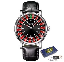 LIGE Mens Gents Roulette Watch