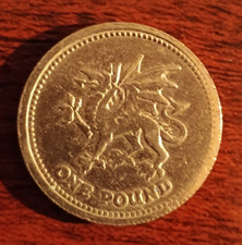 1998 Welsh Dragon £1 one pound coin in good used condition