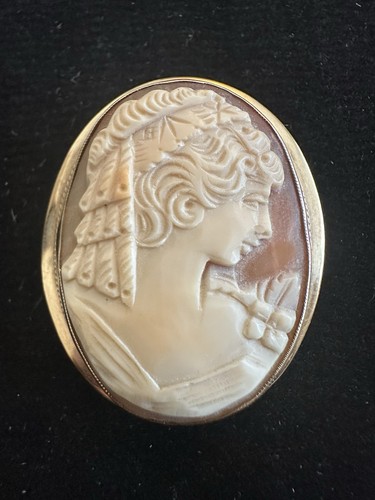Vintage gold shell cameo - vintage,