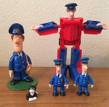 Vintage Postman Pat Figure Bundle Lot 2008 Jess Cat Transformer Van 1990 Bandai