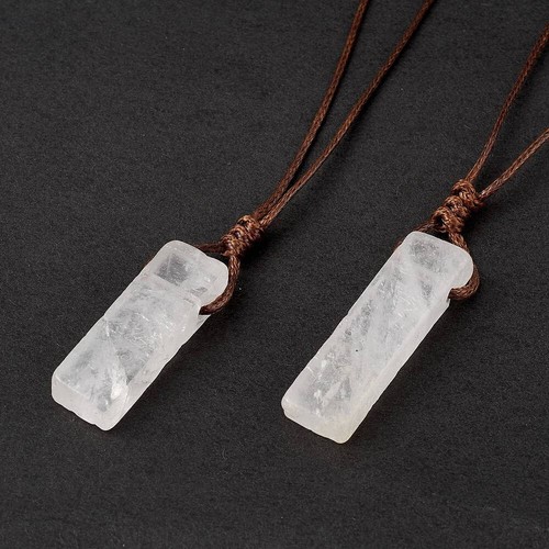 Natural quartz crystal pendant - natural,