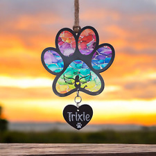 Hanging Personalised Cat Memorial Suncatcher/Stained Glass Effect Pet Sympathy