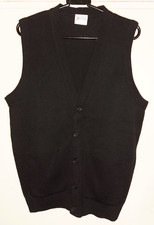 MEN'S  MENSWEAR  BUTTON  UP  BLACK  KNITTED  WAISTCOAT  MEDIUM