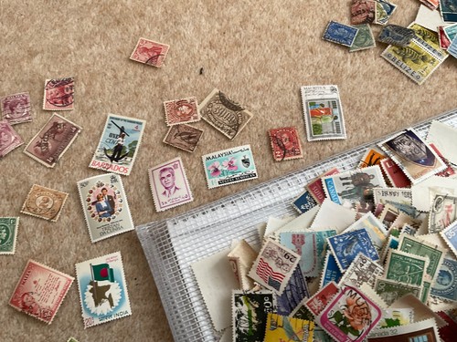 World off paper stamps - stamps, approx
