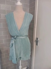 Turquoise mint green crinkle