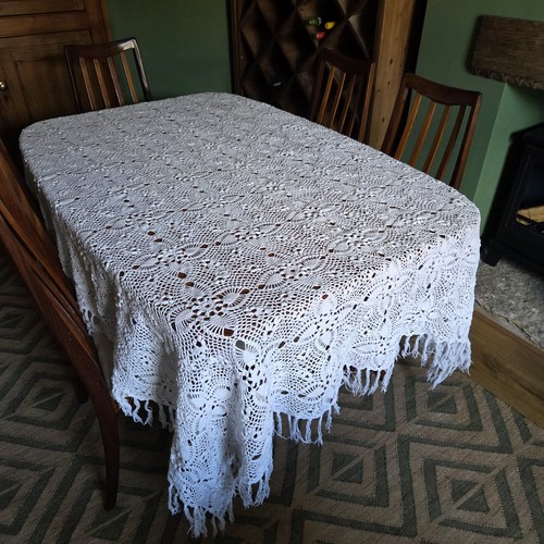 Vtg cream crochet lace - vtg,