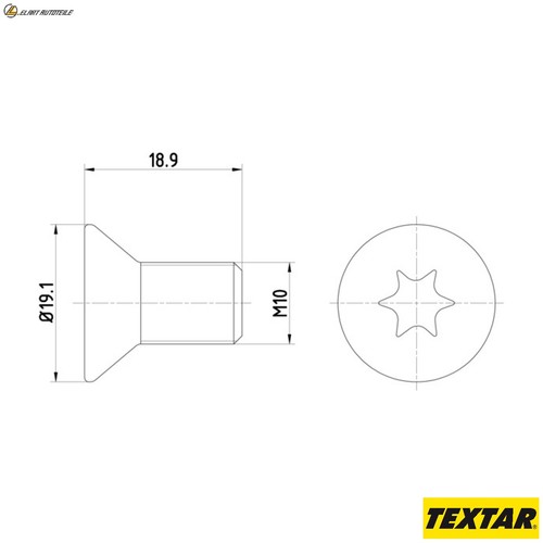 Bolt brake disc tpm0010 for - brake,