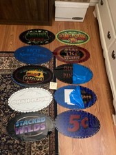 10 IGT  SLOT MACHINE TOPPER INSERTS 1 CENT CANDY BAR SIZZLING SEVENS AND MORE #1