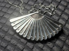 Rare ANTIQUE Victorian /Edwardian SOLID silver unique FAN Locket Brooch PENDANT