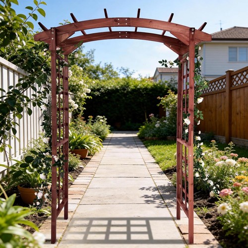Wood garden arbor arch - wood,