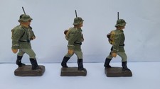 3 x SCHUSSO TOY SOLDIERS Composition German Vintage 1930s ELASTOLIN LINEOL