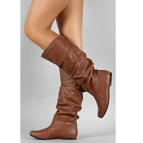 Slouchy mid calf boots - calf, womens