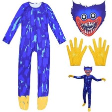 Poppy Playtime Huggy Wuggy Cosplay Costume Outfit Jumpsuit Halloween Party New
