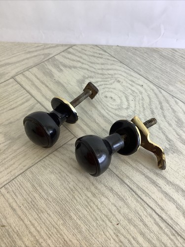 Pair bakelite black - drawer, /