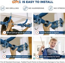 Gym1 - Deluxe Indoor Doorway Gym for Kids Playground Set - All in One Gym Set
