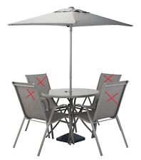 Sicily Garden Table and Parasol Set (No Chairs) - Grey | Outdoor Patio Furniture