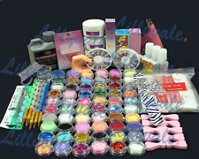 Powder 60PC Acrylic Glitter Liquid Nail Art Kits Set Tip Brush Glue FLASH SALE