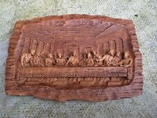 The Last Supper 3D Wooden Craved Plaque Vintage