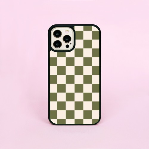 Checkered check moss green - check,