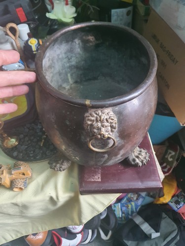 Copper and brass log bucket - copper,
