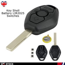 3 Button Diamond Key Fob Case For BMW E46 E39 E60 E63 E53 3 5 7 Z3 Z4 + Battery