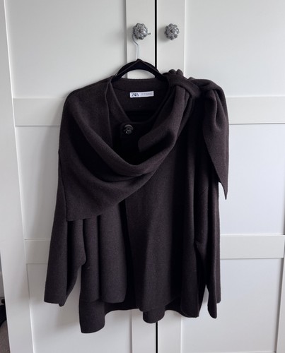 Zara brown coat - coat, scarf