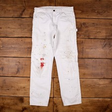 Vintage Dickies Carpenter Pants Trousers 34x34 Painter Unisex Straight White