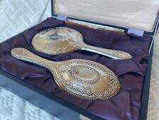 Antique Sterling silver dressing table set Sheffield 1998 In Original Navy Case