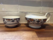 Vintage Collectible Palissy Pottery “ Springtime “ Sugar Bowl And Jug