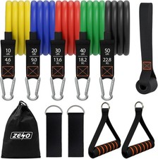 11PCS SET RESISTANCE BANDS WORKOUT EXERCISE CROSSFIT FITNESS YOGA TRAINING TUBES